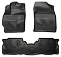 Husky Liners 98911 WeatherBeater Front and Second Row Floor Liners for Toyota Prius 2012-2015, Black Textured Plastic