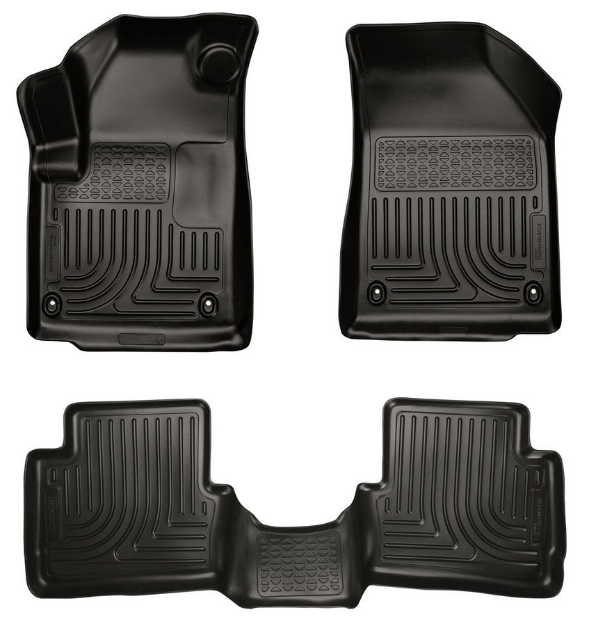 Husky Liners WeatherBeater Floor Liners for Dodge Dart 2013-2015, Front and Second Row, Black Textured Plastic