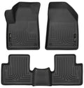 Husky Liners WeatherBeater Front and Second Row Floor Liners for Jeep Cherokee 2015-2023, Black Textured Plastic
