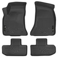 Husky Liners WeatherBeater Front and Second Row Floor Liners for Dodge Challenger 2016-2020, Black Textured Plastic