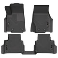 Husky Liners Weatherbeater Front and Second Row Floor Liners for Jeep Grand Cherokee L 2021-2024, Black Textured Plastic