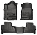 Husky Liners 99201 WeatherBeater Front and Second Row Floor Liners for Chevrolet Tahoe, Black Textured Plastic