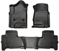 Husky Liners 99211 WeatherBeater Front and Second Row Floor Liners for GM Fullsize SUV 2015, Black Textured Plastic