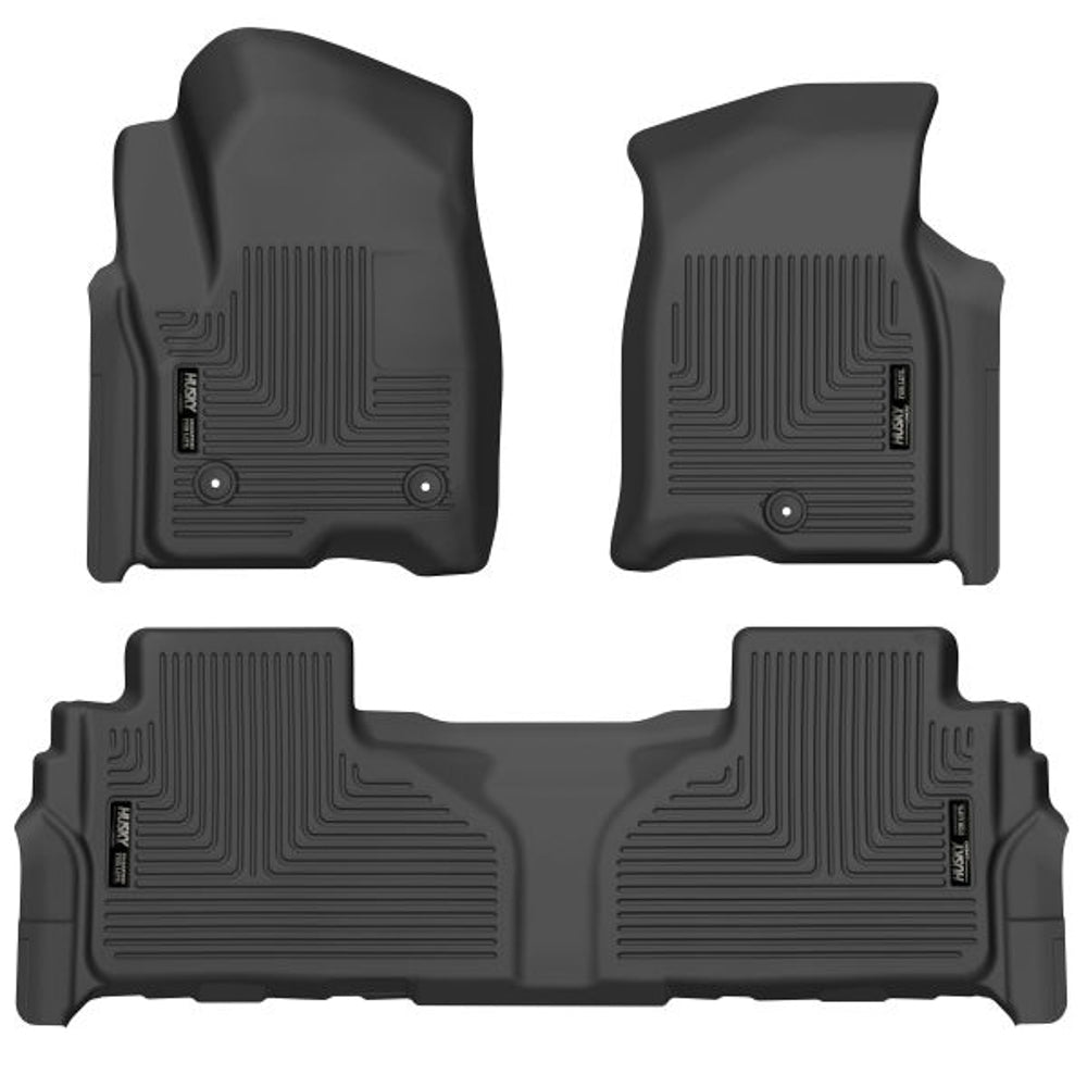 Husky Liners WeatherBeater Floor Liner for Chevy Tahoe 2021-2024, Front and Second Row, Black Textured Plastic
