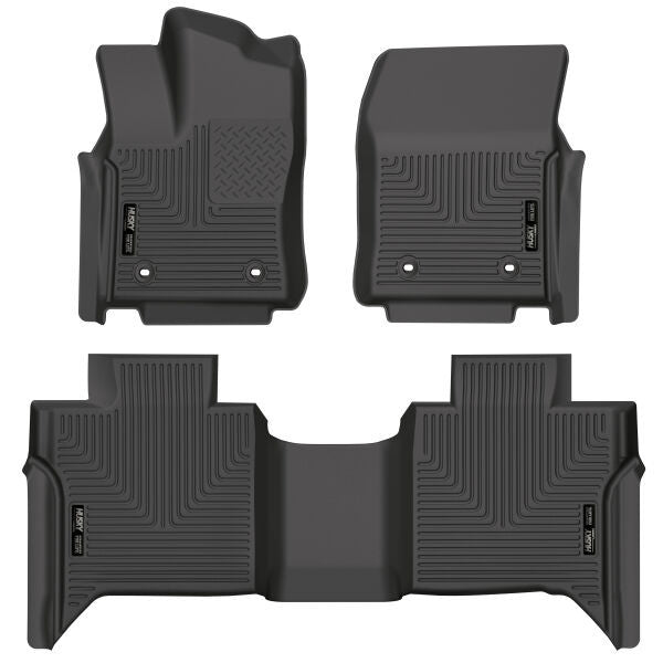 Husky Liners WeatherBeater Front and Second Row Floor Liners for Toyota CrewMax 2022