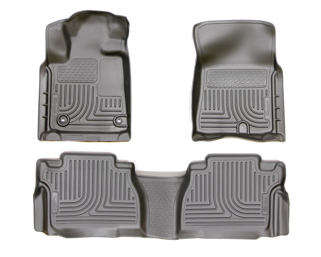 Husky Liners 99561 WeatherBeater Front and Second Row Floor Liners for Toyota Tacoma 2014-2015, Black Textured Plastic