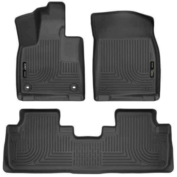 Husky Liners WeatherBeater Floor Liner for Lexus RX 2016-2022, Front and Second Row, Black Textured Plastic