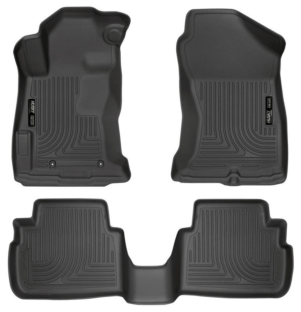 Husky Liners WeatherBeater Floor Liners for Subaru Crosstrek and Impreza, Front and Second Row, Black Textured Plastic