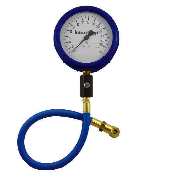 Intercomp 360059 Air Pressure Gauge, 0-30 psi, 4-Inch Diameter, Analog, Glow in the Dark White Face