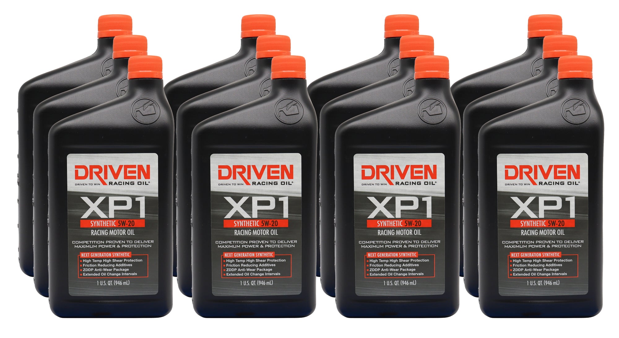 Driven Racing Oil XP1 5W20 Synthetic Motor Oil, 1 Quart Bottle, Set of 12