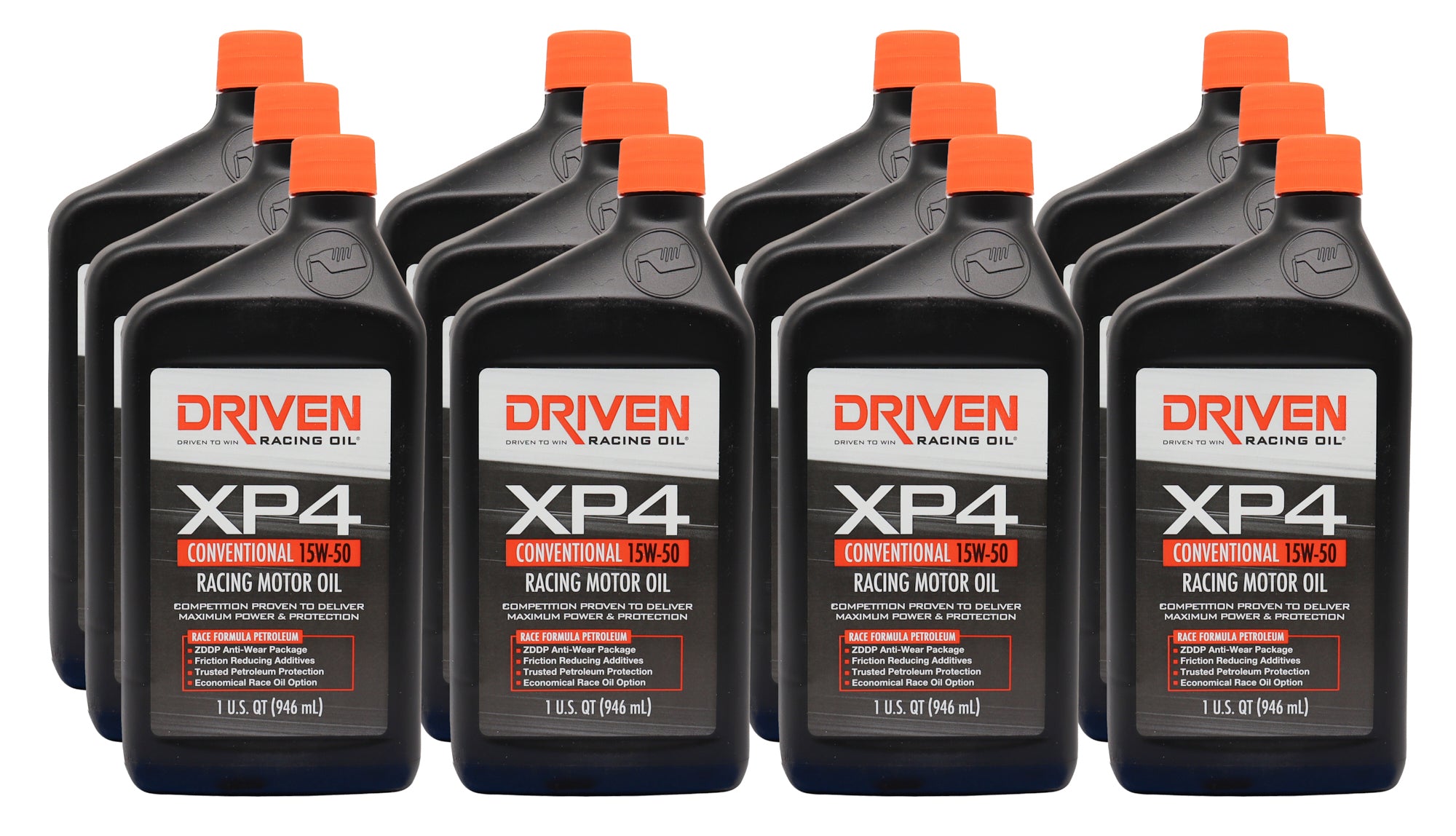 Driven Racing Oil XP4 15W50 Conventional Motor Oil, 1 Quart Bottles, Set of 12