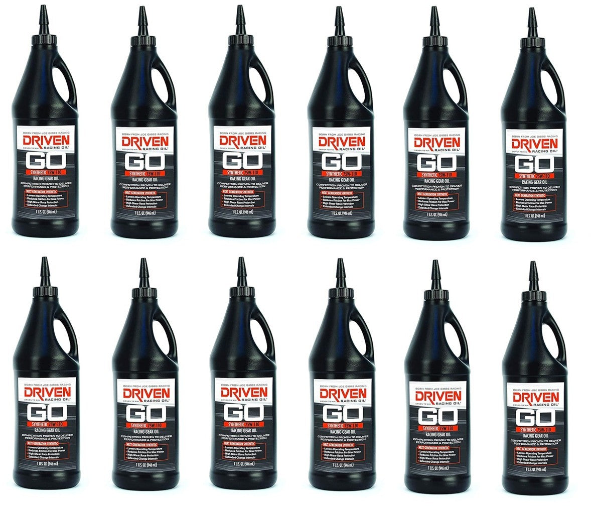 Driven Racing Oil 00630-12 75W110 Synthetic Gear Oil, 1 Quart Bottle, Pack of 12