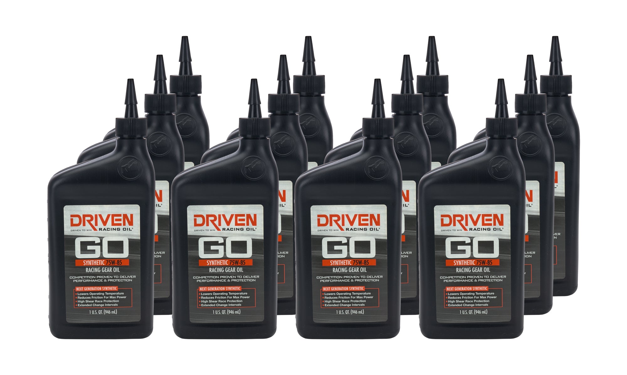 Driven Racing Oil 00830-12 75W85 Synthetic Gear Oil, 1 Quart Bottles, Pack of 12
