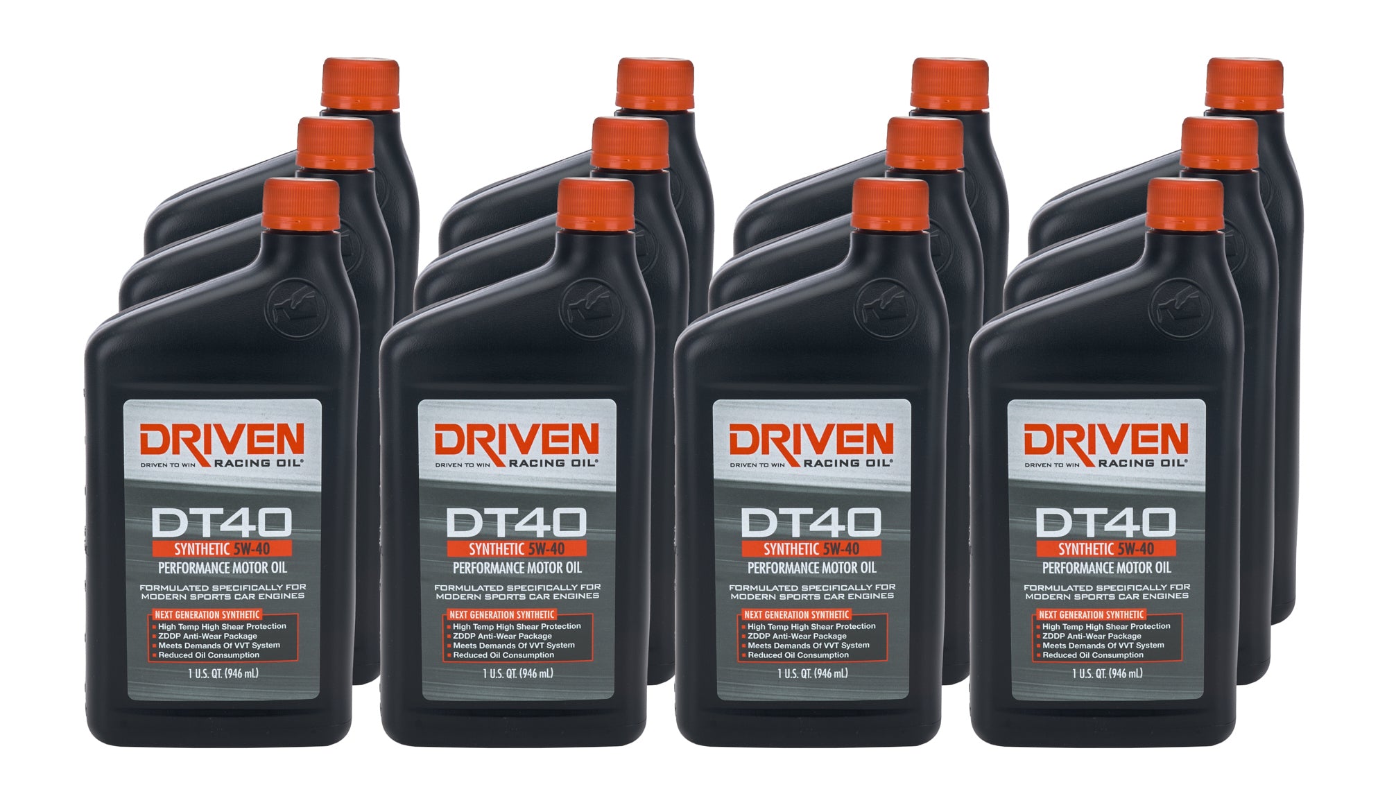 Driven Racing Oil DT40 5W40 Synthetic Motor Oil, 1 Quart Bottles, Case of 12