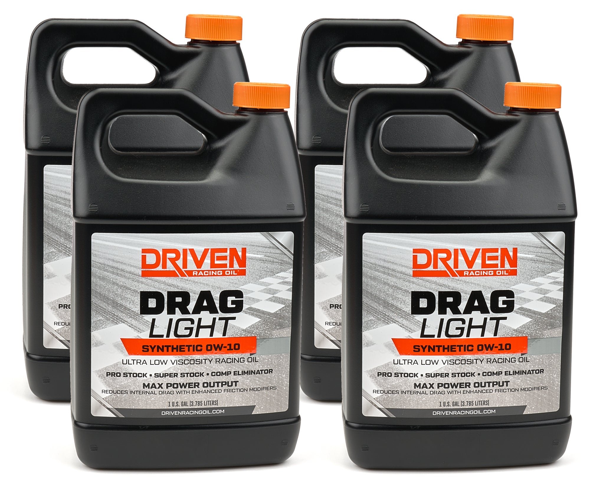 Driven Racing Oil Drag Light 0W10 Synthetic Motor Oil 1 Gallon - Set of 4