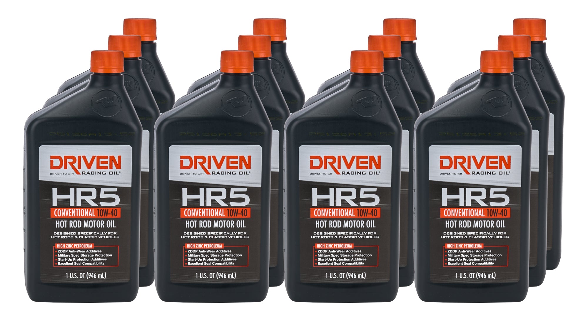 Driven Racing Oil HR5 10W40 Conventional Motor Oil, 1 Quart Bottles, Set of 12