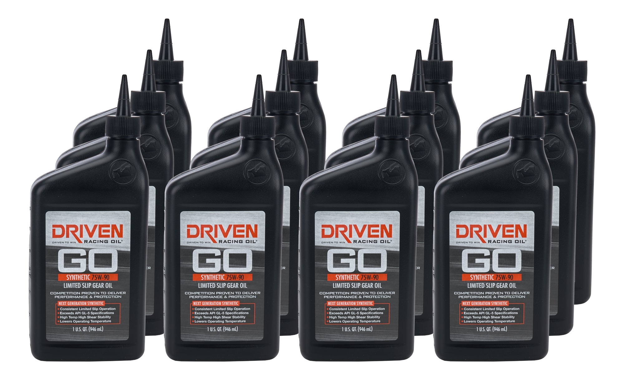 Driven Racing Oil 04230-12 75W90 Synthetic Limited Slip Gear Oil with Limited Slip Additive, 1 Quart Bottles, Set of 12