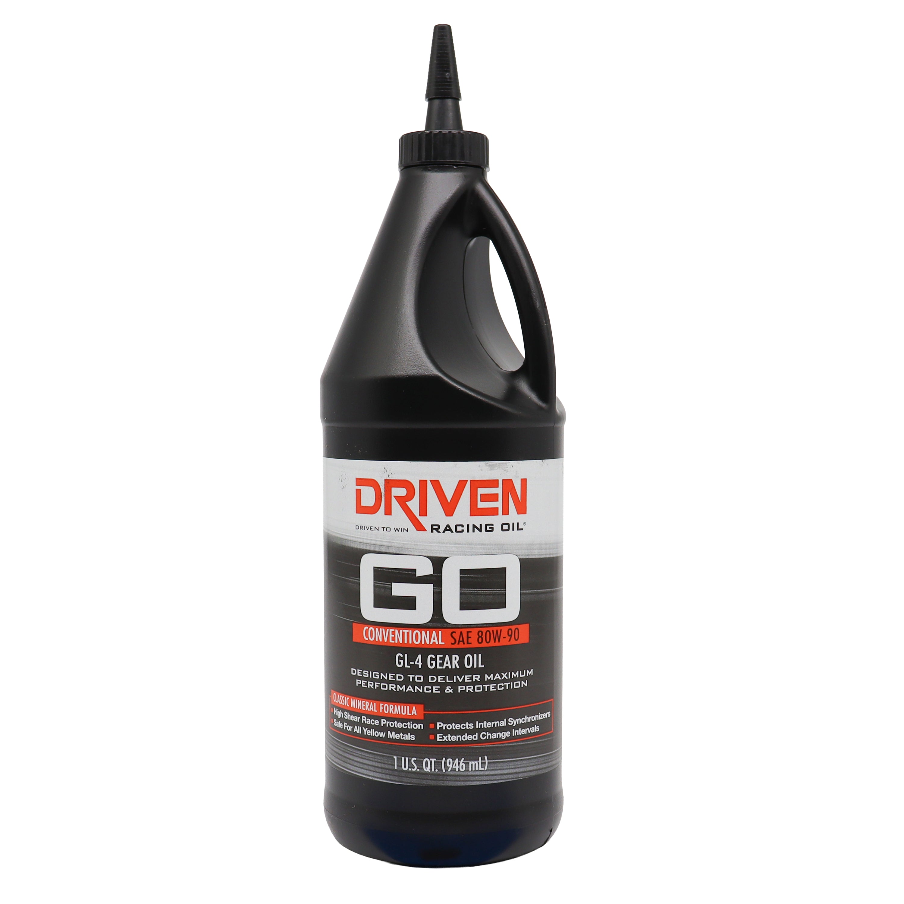 Driven Racing Oil GL-4 Conventional 80W90 Gear Oil, 1 Quart Bottle