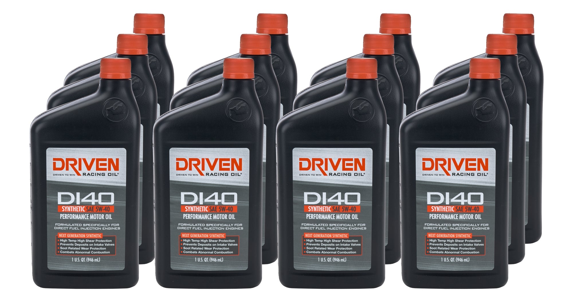 Driven Racing Oil DI40 5W40 Synthetic Motor Oil - 1 Quart Bottles, Set of 12
