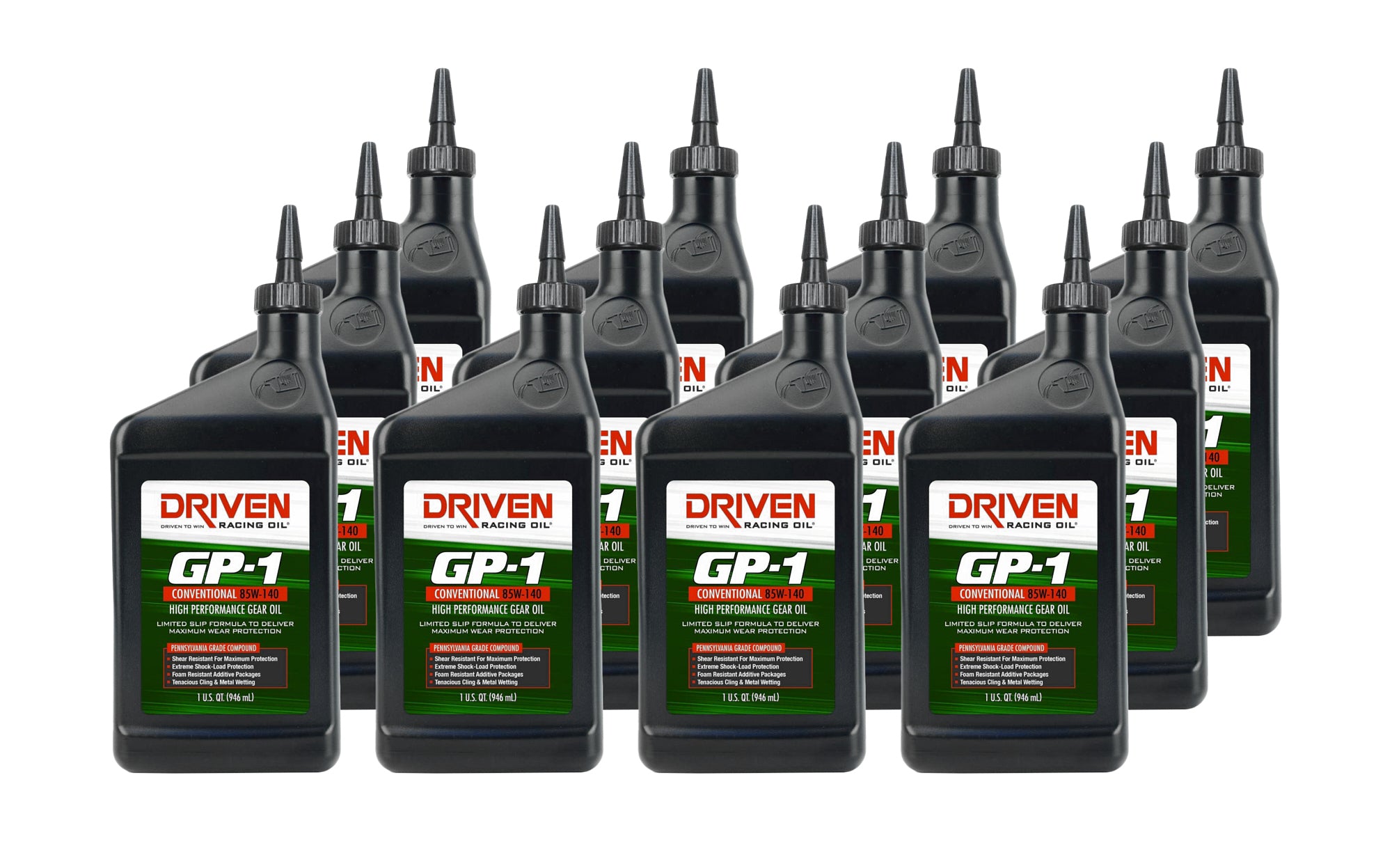 Driven Racing Oil GP-1 85W140 Gear Oil, 1 Quart Bottles, Set of 12