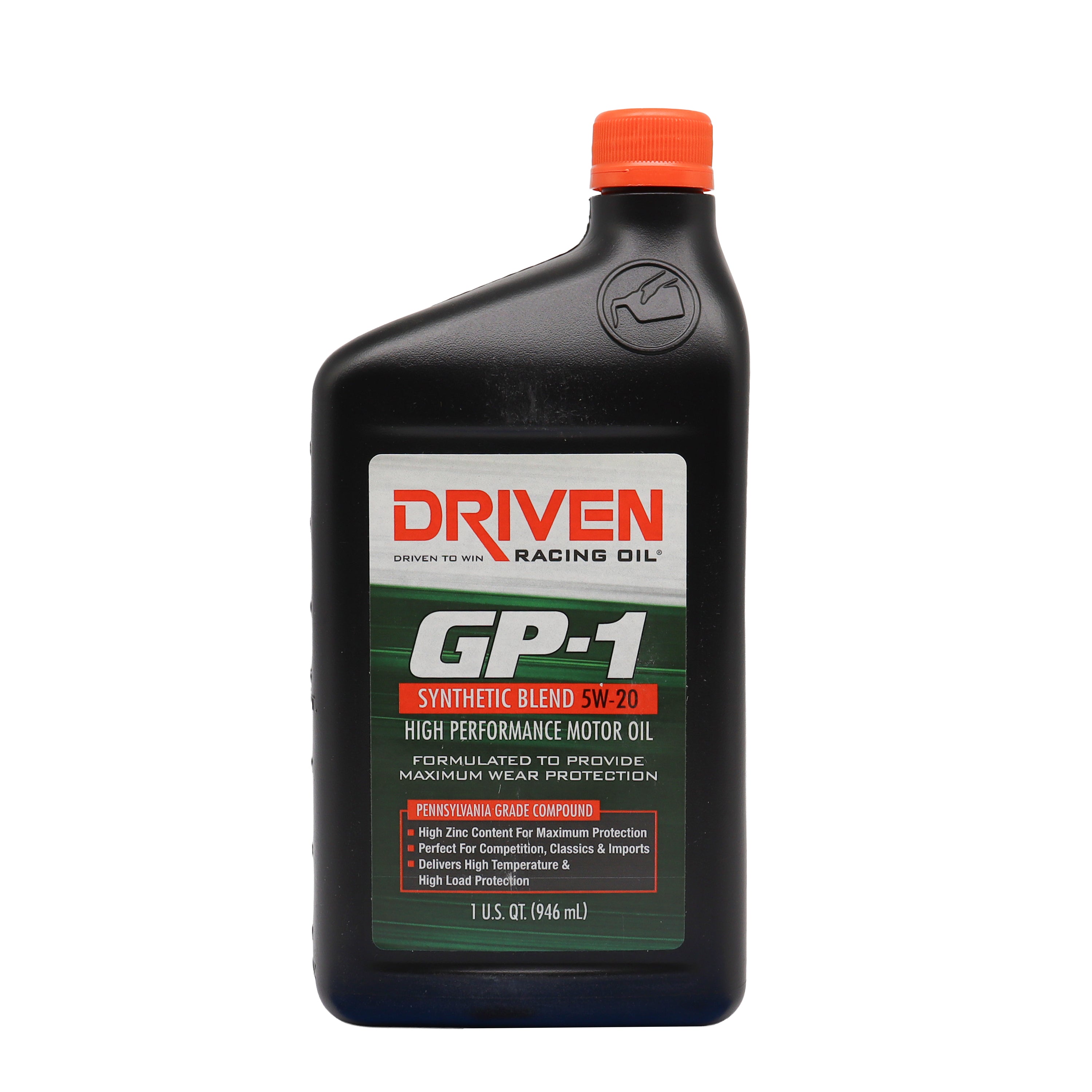Driven Racing Oil GP-1 Semi-Synthetic 5W-20 Engine Oil, 1 Quart Bottle