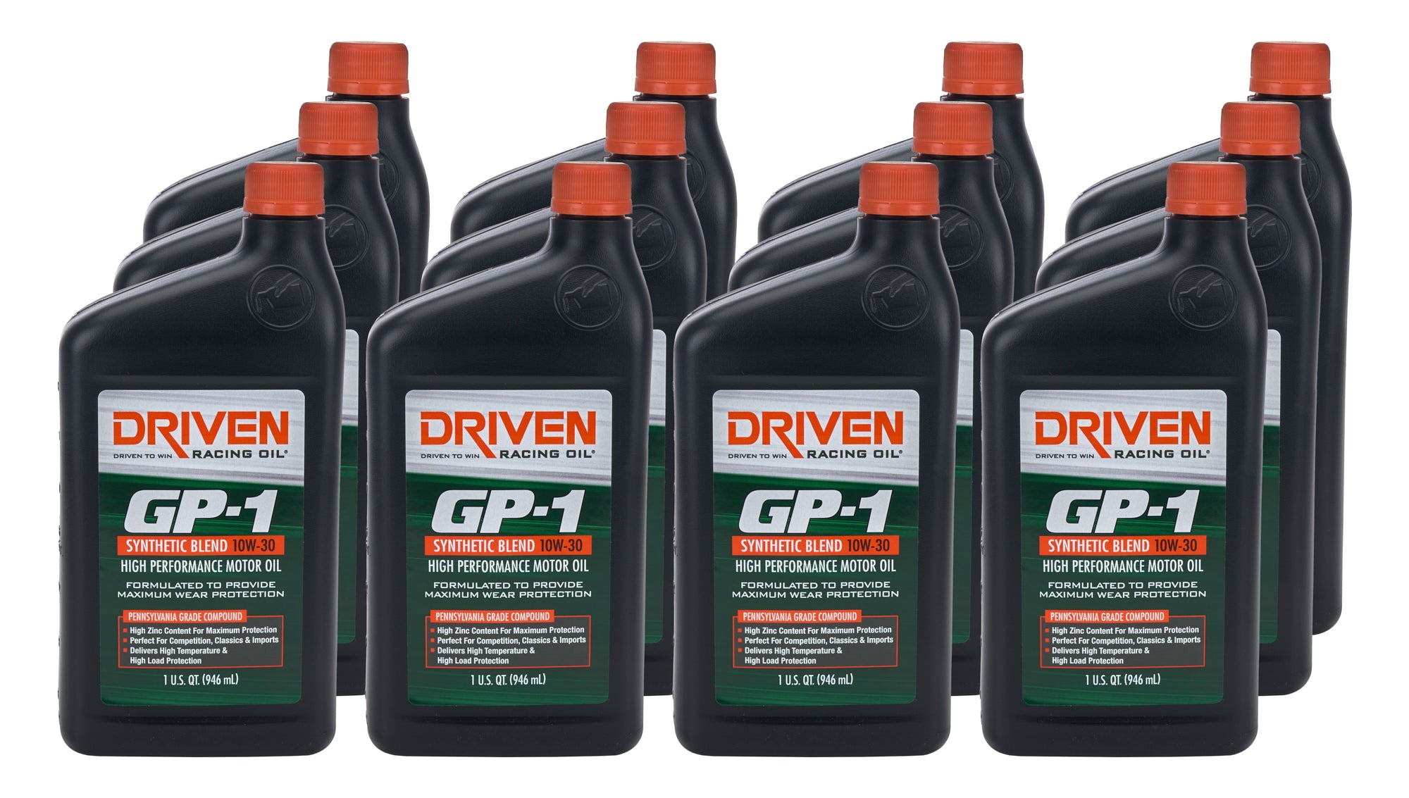 Driven Racing Oil GP-1 10W30 Semi-Synthetic Motor Oil Case of 12 Quarts