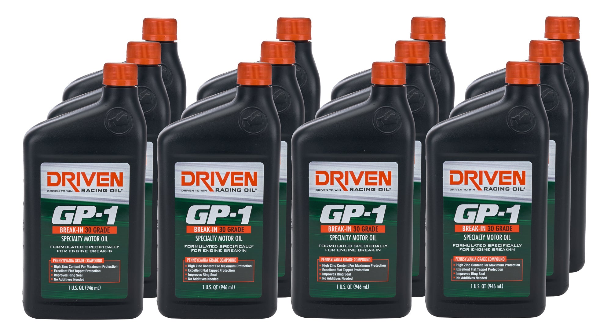 Driven Racing Oil GP-1 30W Break-In Oil, 1 Quart Bottles, Set of 12