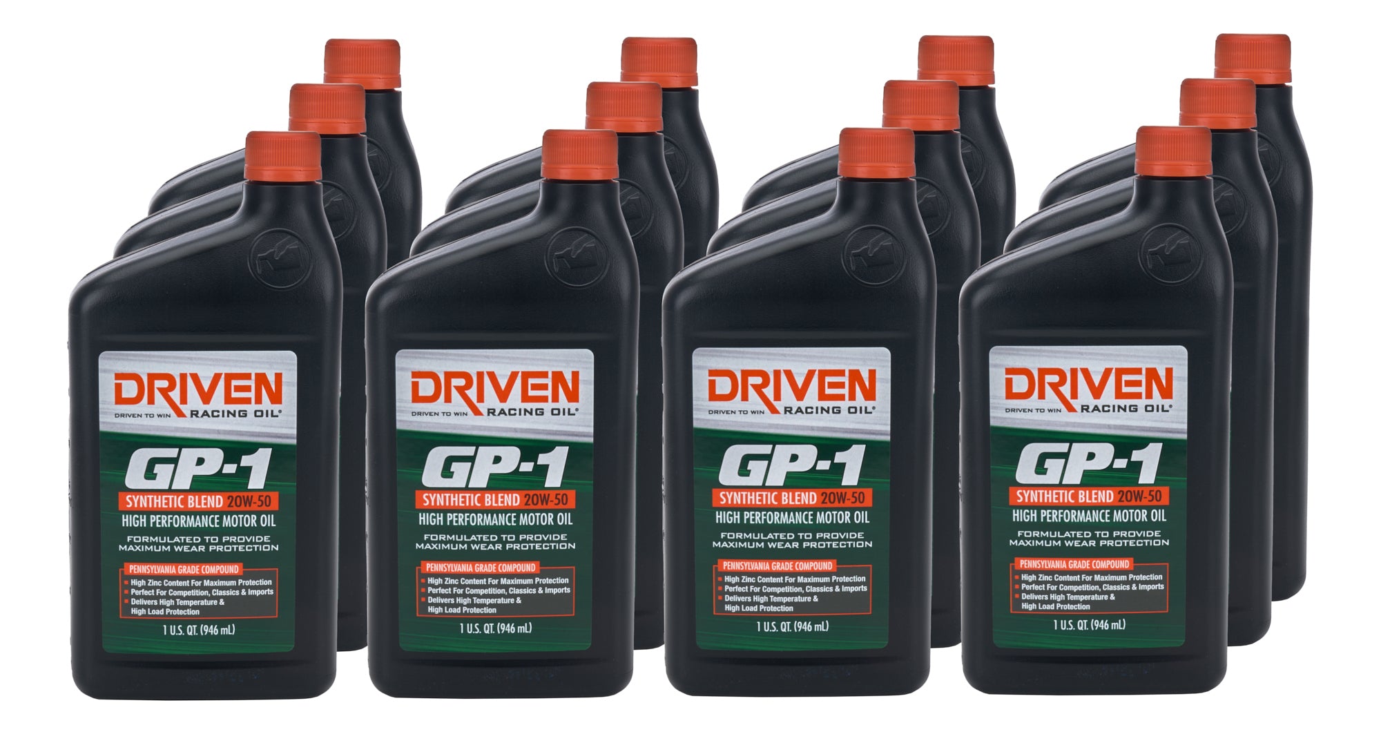 Driven Racing Oil GP-1 20W50 Semi-Synthetic Motor Oil Case of 12 Quarts