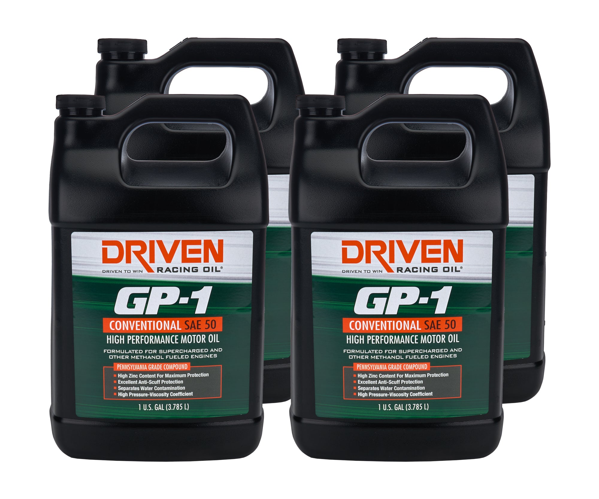 Driven Racing Oil GP-1 50W Conventional Motor Oil, 1-Gallon Jug, Set of 4