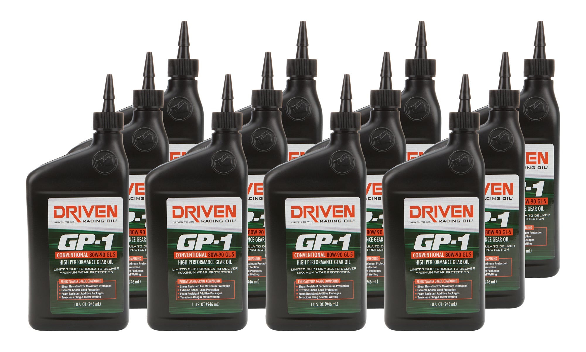 Driven Racing Oil GP-1 80W90 Gear Oil, 1 Quart Bottles, Set of 12