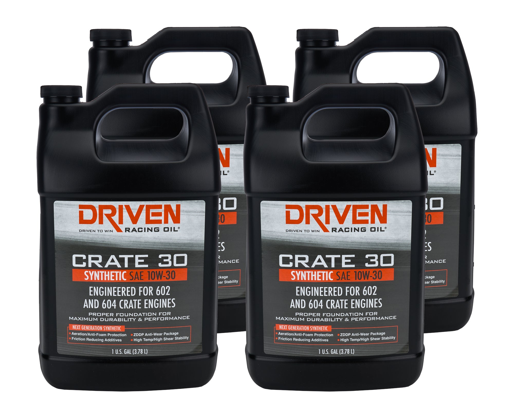 Driven Racing Oil Crate 30 10W30 Synthetic Motor Oil Case of 4 Gallon Jugs