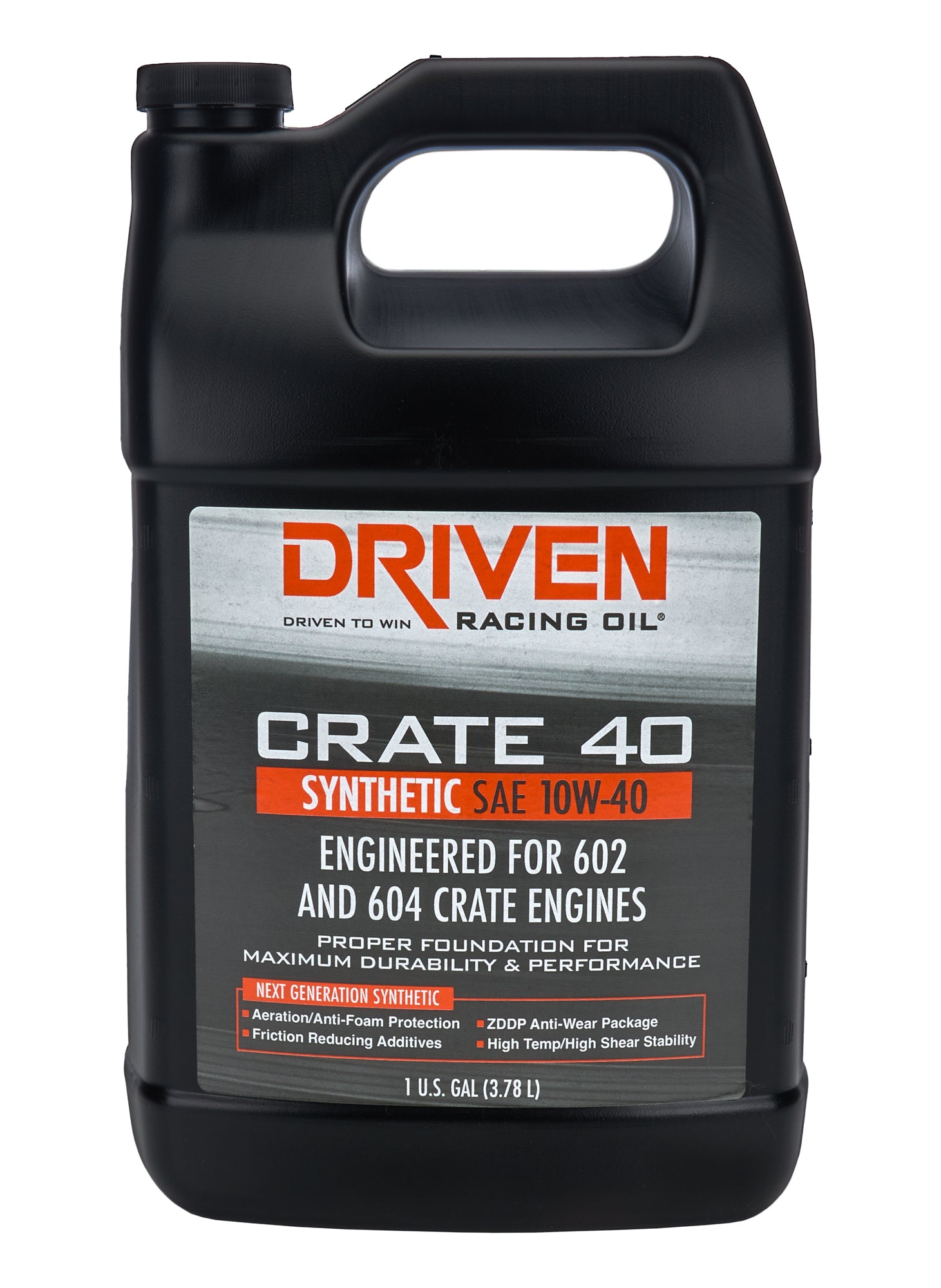Driven Racing Oil Crate 40 10W40 Synthetic Motor Oil, 1-Gallon Jug