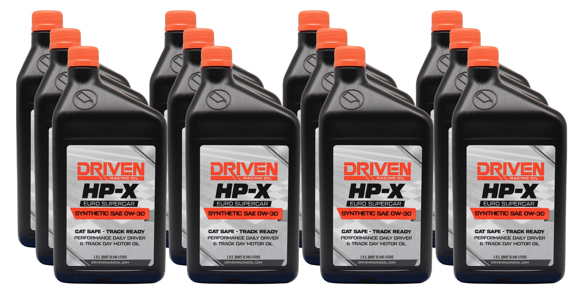 Driven Racing Oil HP-X Euro 0W30 Synthetic Motor Oil, 1 Quart Bottles, Set of 12