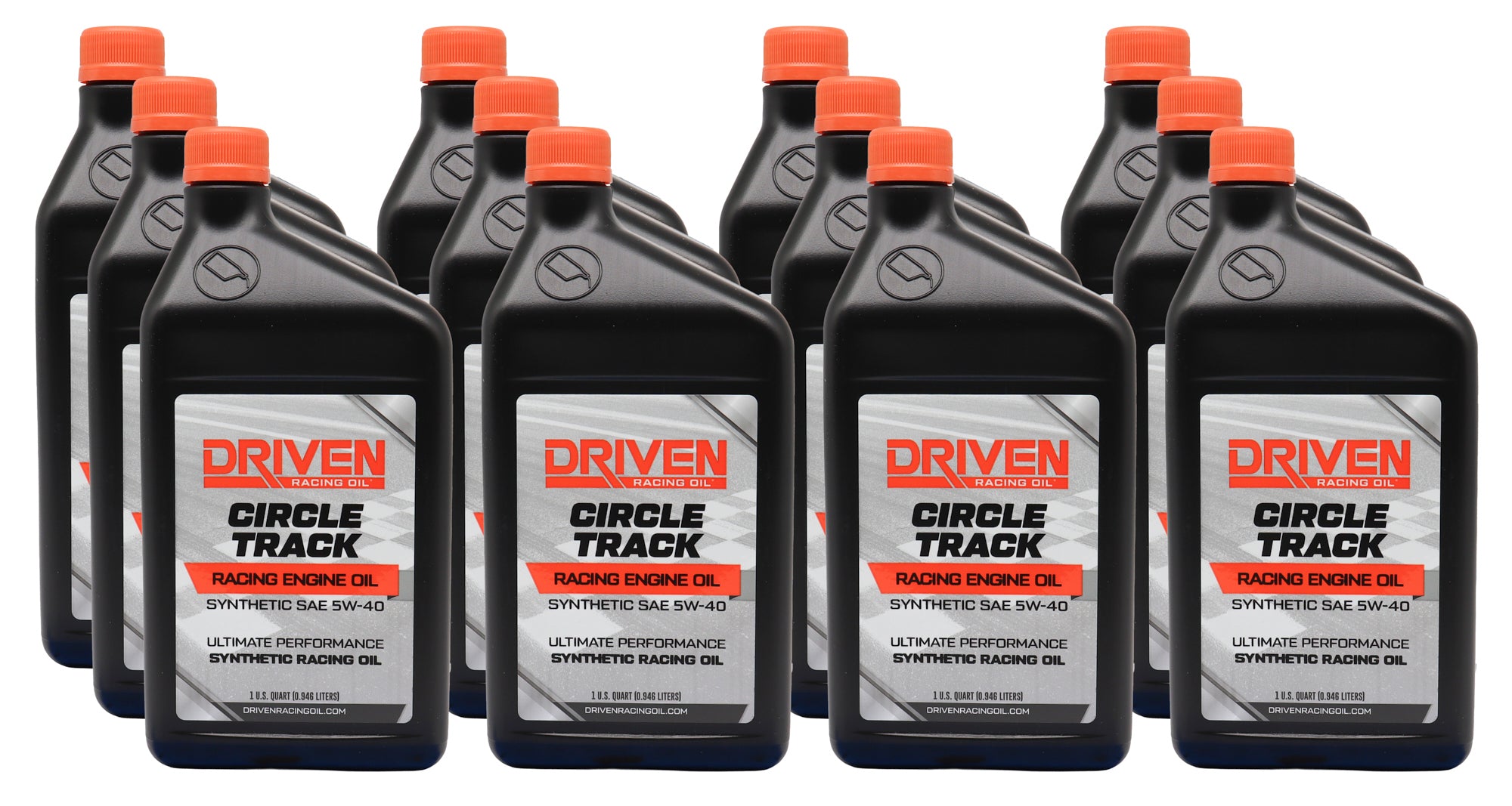 Driven Racing Oil Circle Track 5W40 Synthetic Motor Oil, 1 Quart Bottle, Set of 12
