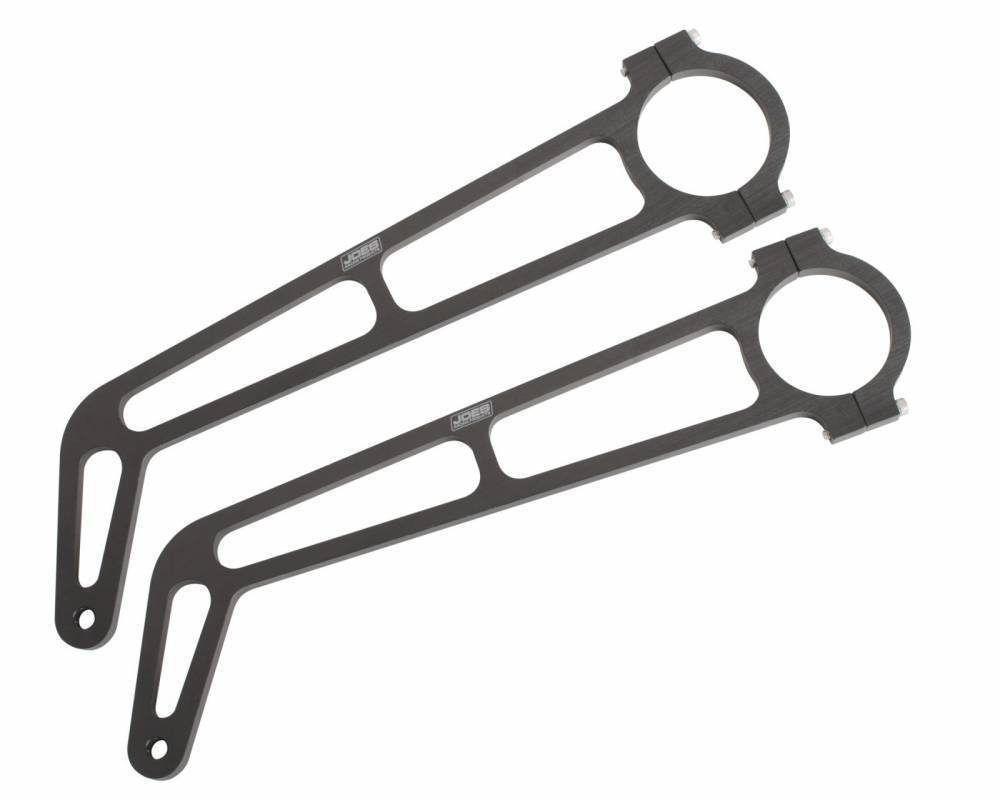 Joes Racing Products Mirror Bracket Pair 1.5 Inch Diameter, 9 Inch Length, Aluminum Black Anodized Clamp-On