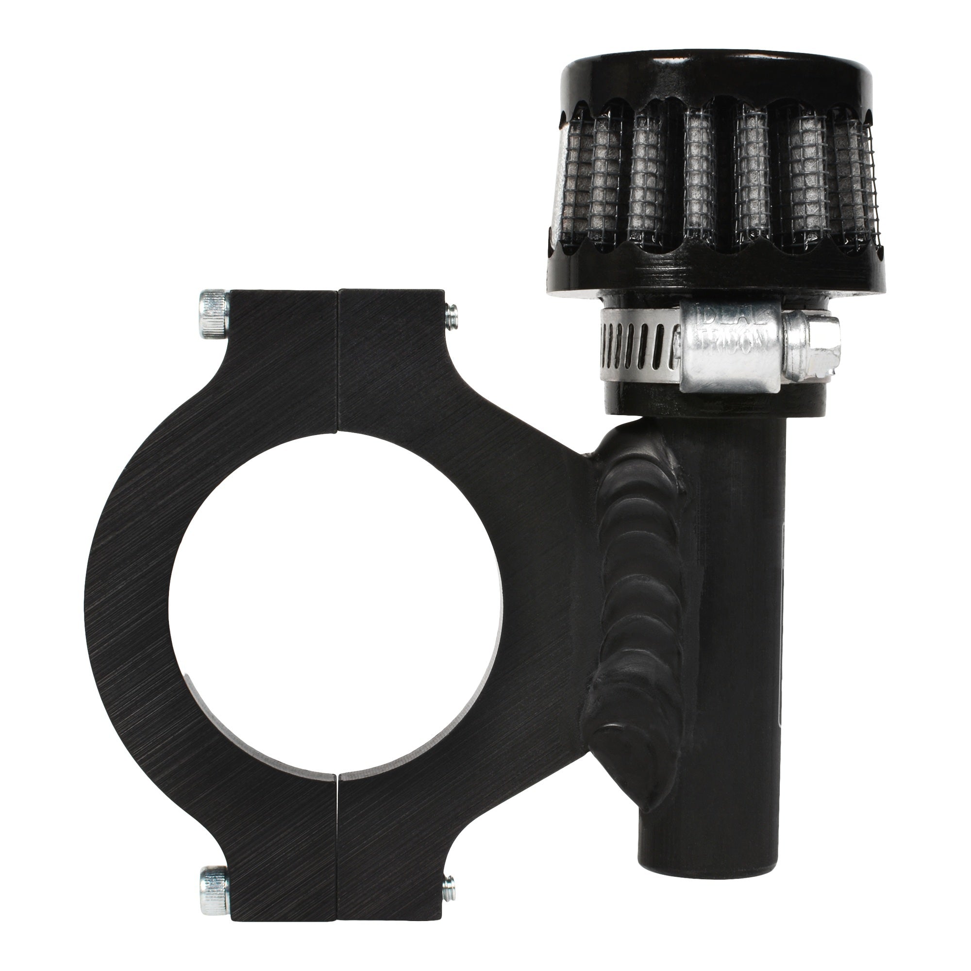 Joes Racing Products Breather Clamp-On 1-3/4 Inch Round Aluminum Air Filter with Mount, Black Anodized