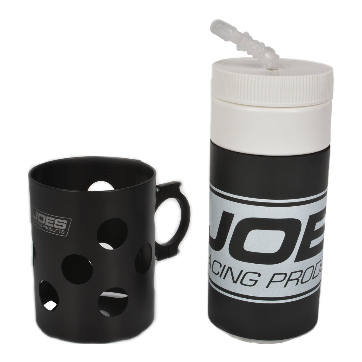 Joes Racing Products Drink Bottle Kit with Mount for 1-3/4 Inch Tubes, Aluminum Black Anodized