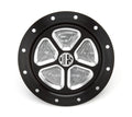 Joes Racing Products 13202-B Fuel Filler Cap Assembly with 12-Bolt Flange and 2-1/4 Inch Hose Barb, Aluminum Black Anodized