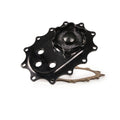 Joes Racing Products Fuel Cell Filler Plate with Vent and 6AN Ports, Oval, 12-Bolt, Screw-On Cap, Aluminum Black Anodized