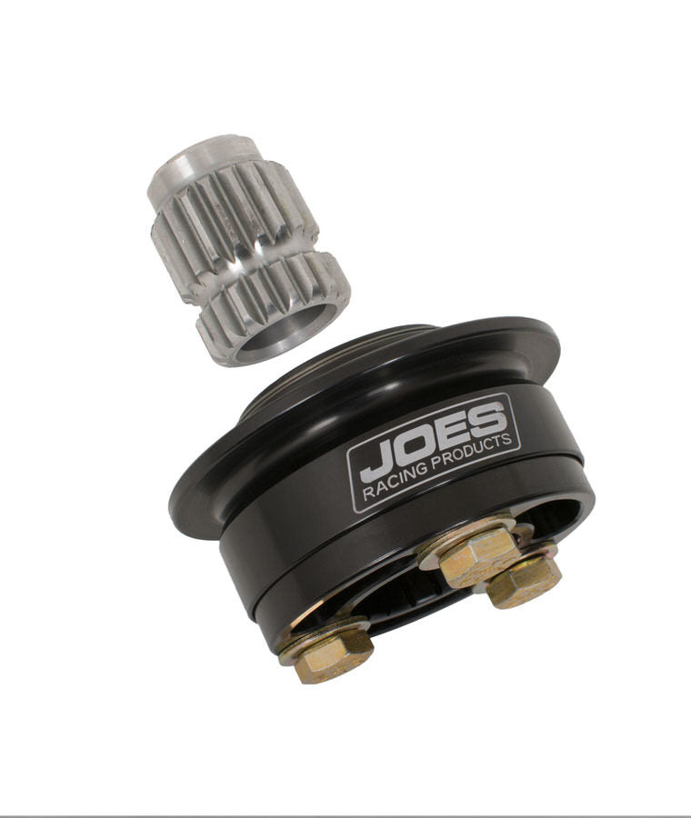 Joes Racing Products 13400 Steering Wheel Quick Release Pinless 360 Degree Aluminum Black Anodized for 3-Bolt Steering Wheel with 3/4 Inch Shaft