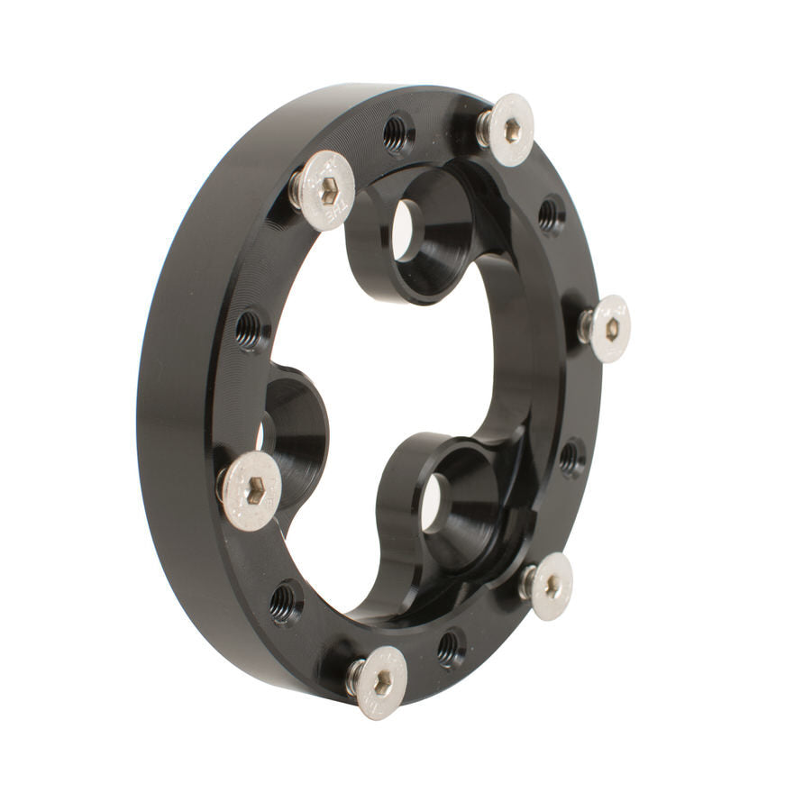 Joes Racing Products 13411 Steering Wheel Adapter for Momo Wheels, 3-Bolt Quick Release, Aluminum Black Anodized