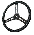 Joes Racing Products 13513-B 13-Inch Lightweight Aluminum Dished Steering Wheel with 3 Spokes and Black Anodized Finish