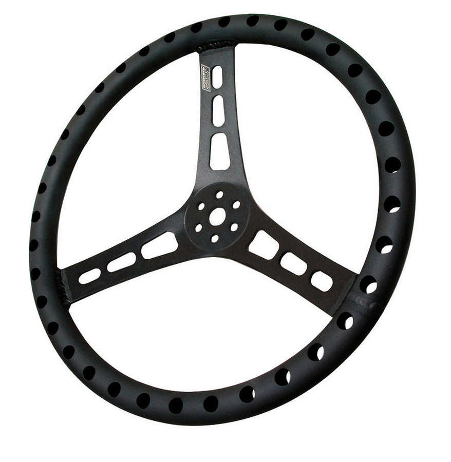 Joes Racing Products 13513-B 13-Inch Lightweight Aluminum Dished Steering Wheel with 3 Spokes and Black Anodized Finish