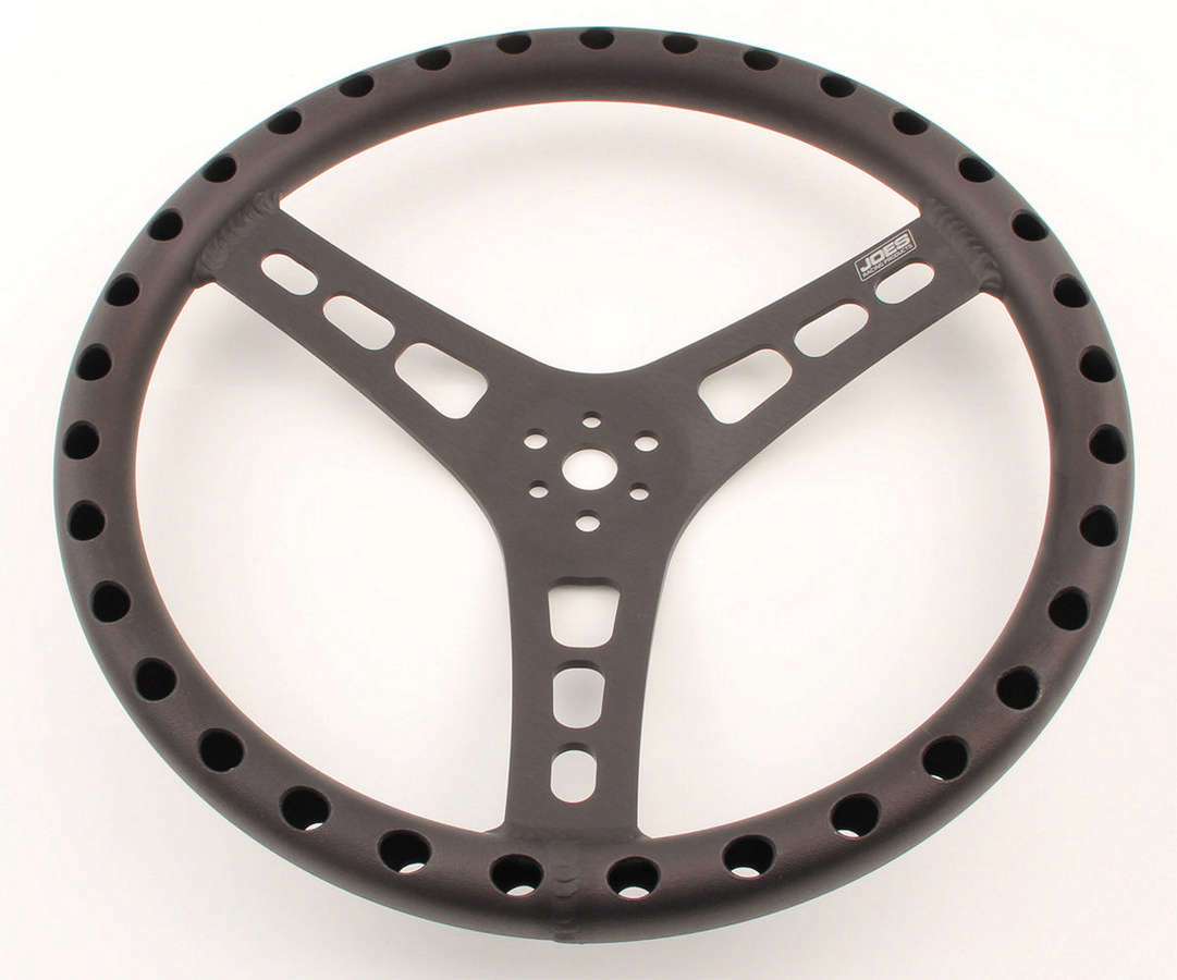 Joes Racing Products 13514-B 14-Inch Dished Steering Wheel with Black Anodized Aluminum Finish