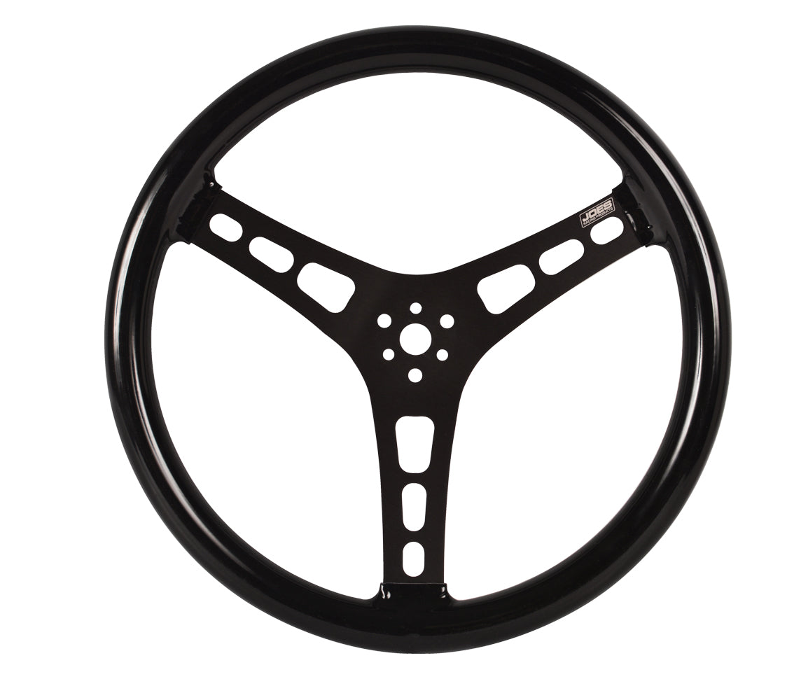 Joes Racing Products 13515-CB 15-Inch Black Dished Steering Wheel with Rubber Coated Grip