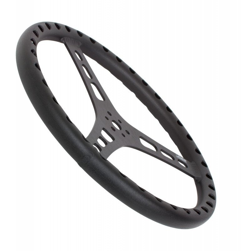 Joes Racing Products 13533-B 13-Inch Lightweight Flat Steering Wheel with Black Aluminum Finish