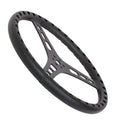 Joes Racing Products 13535-B 15-Inch Lightweight Flat Steering Wheel with Drilled Aluminum Grip in Black Anodized Finish