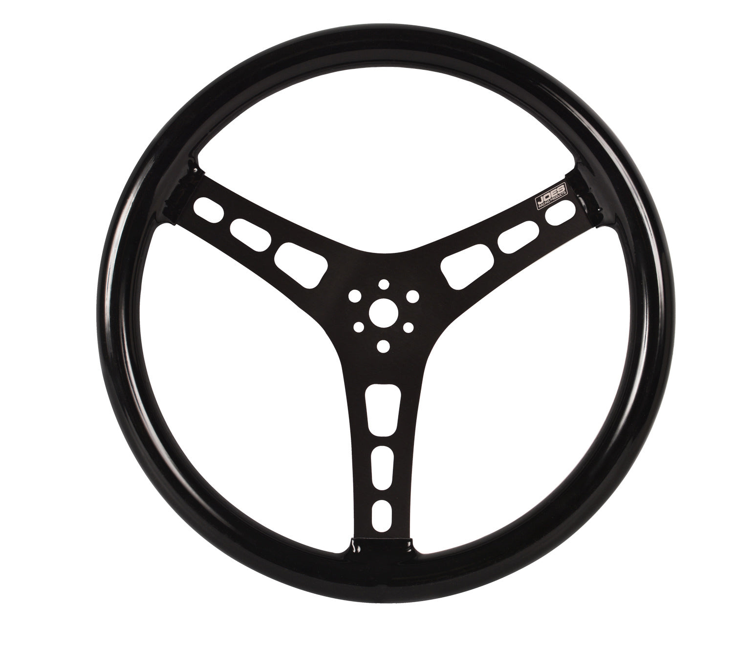 Joes Racing Products 13535-CB 15-Inch Flat Aluminum Steering Wheel with Black Rubber Grip