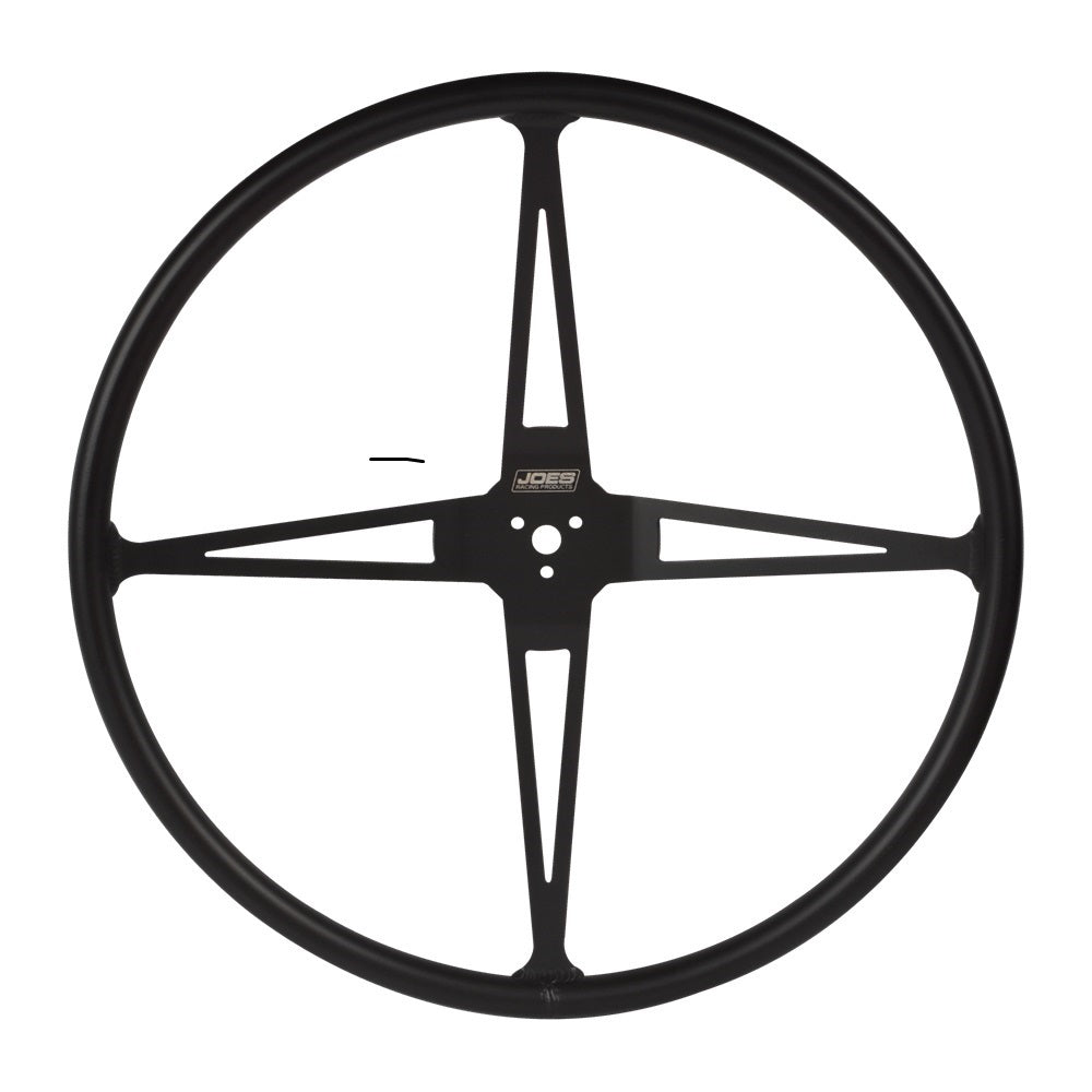 Joes Racing Products 13599-V2 Pit Steering Wheel 22 Inch Diameter Black Aluminum 4-Spoke