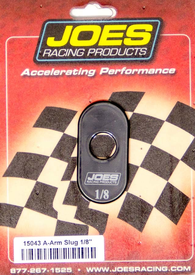 Joes Racing Products A-Arm Slug 15043 Control Arm Caster Bushing for Upper Control Arms, 1/2 Inch Inner Diameter, 1/8 Inch Offset, Aluminum, Black Anodized